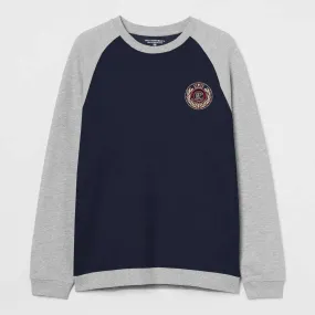 Polo Republica Men's Crest Embroidered Raglan Sleeve Fleece Sweat Shirt Polo Republica Men's Crest Embroidered Raglan Sleeve Fleece Sweat Shirt