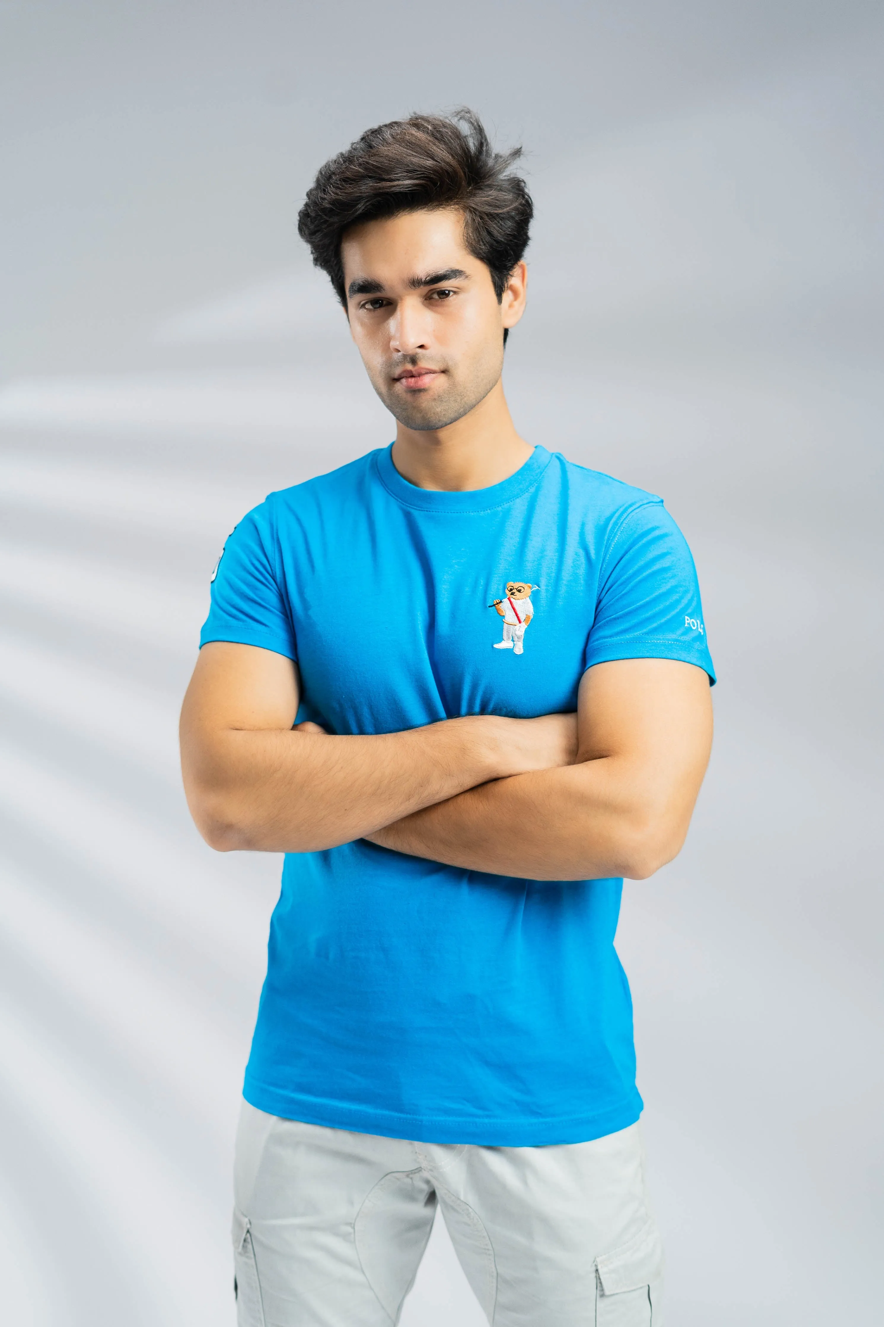 Polo Republica Men's Polo Bears & 5 Embroidered Crew Neck Tee Shirt