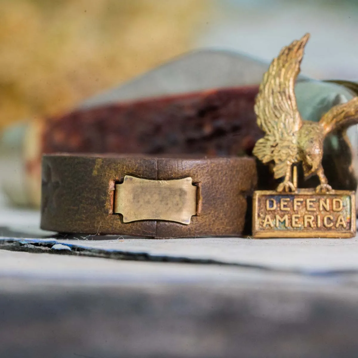 "Join, or Die" Leather Ring | Dark Olive