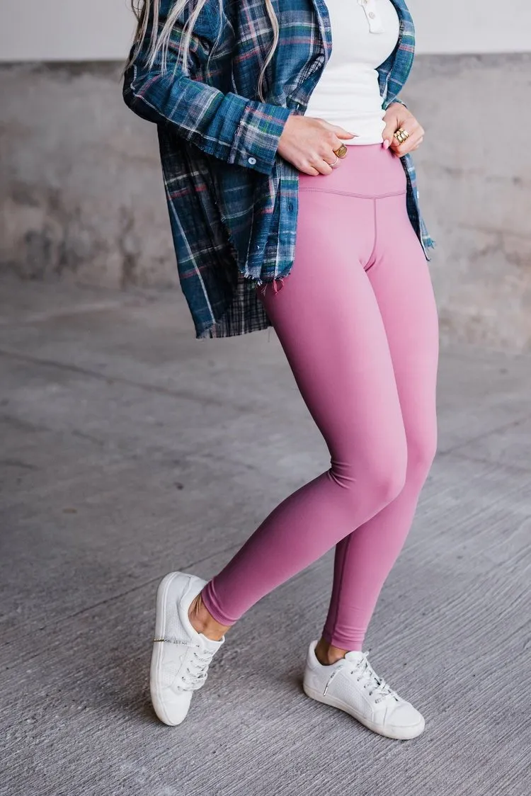Record Setter Leggings - Dusty Rose