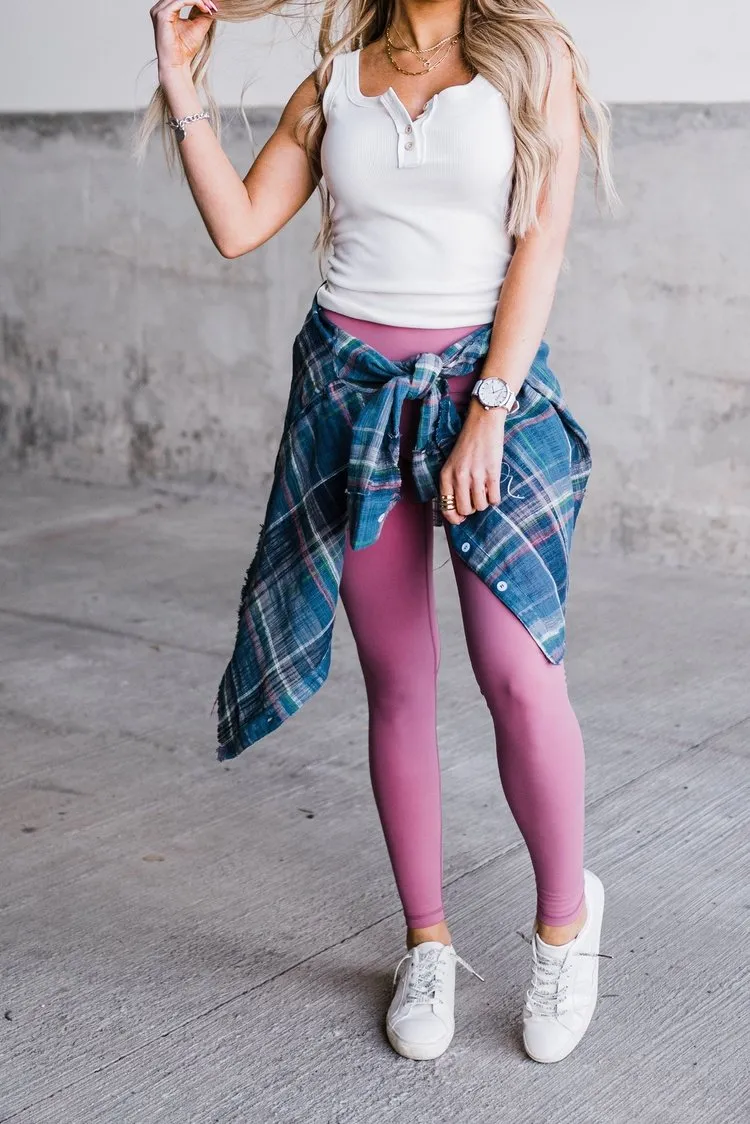 Record Setter Leggings - Dusty Rose