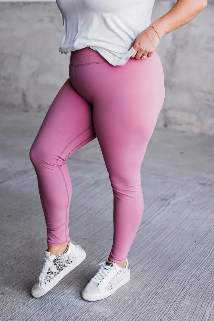 Record Setter Leggings - Dusty Rose