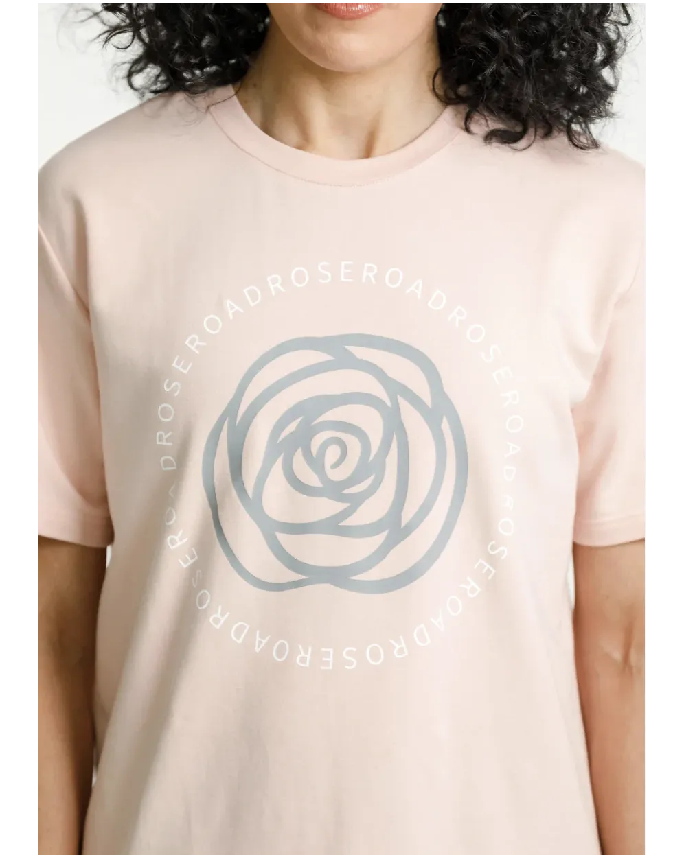Rose Road Topher Tee - Peach with Track Print