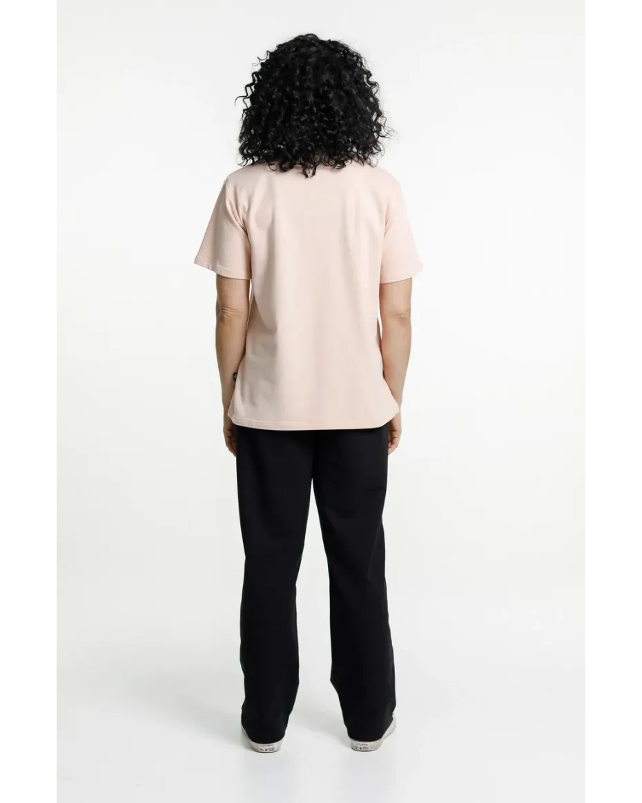 Rose Road Topher Tee - Peach with Track Print