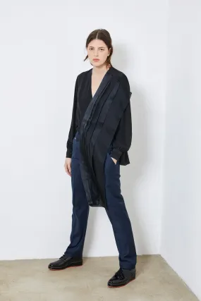 ROSIER black - silk crafted pleated top ROSIER black - silk crafted pleated top