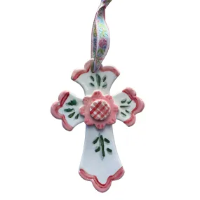 Single Pink Flower Cross Single Pink Flower Cross