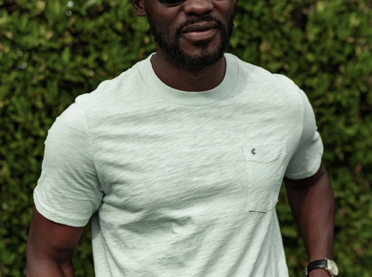 Slub Cotton Pocket T-Shirt - Jade