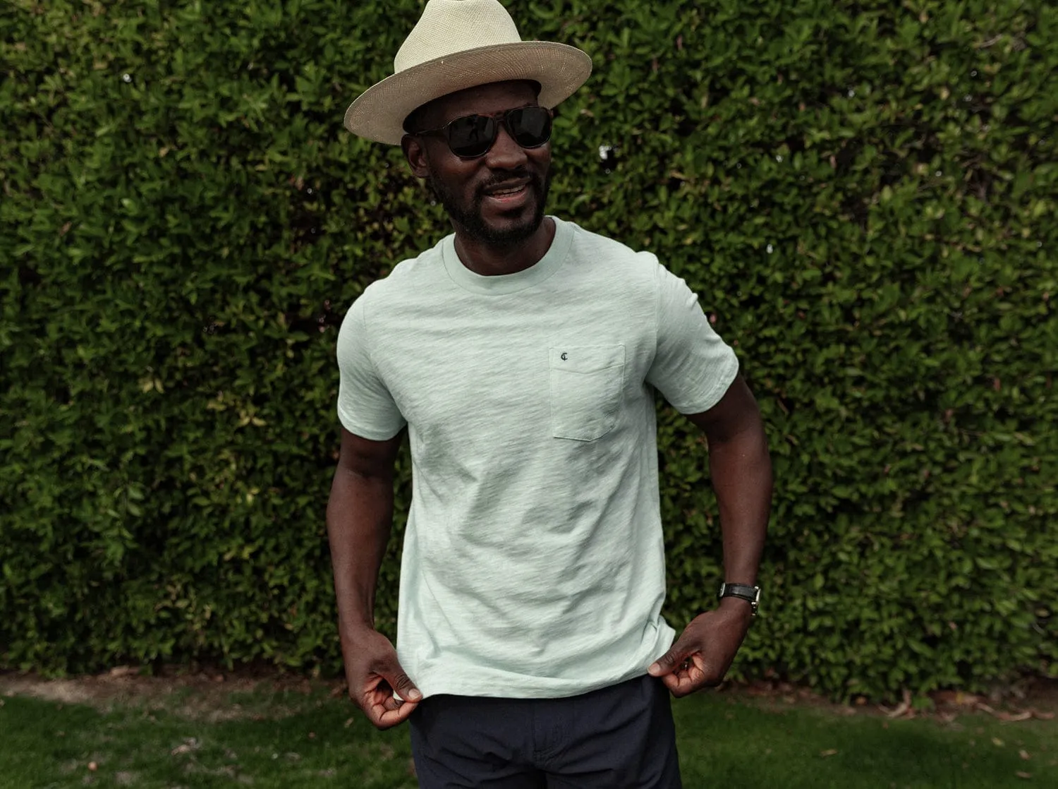 Slub Cotton Pocket T-Shirt - Jade