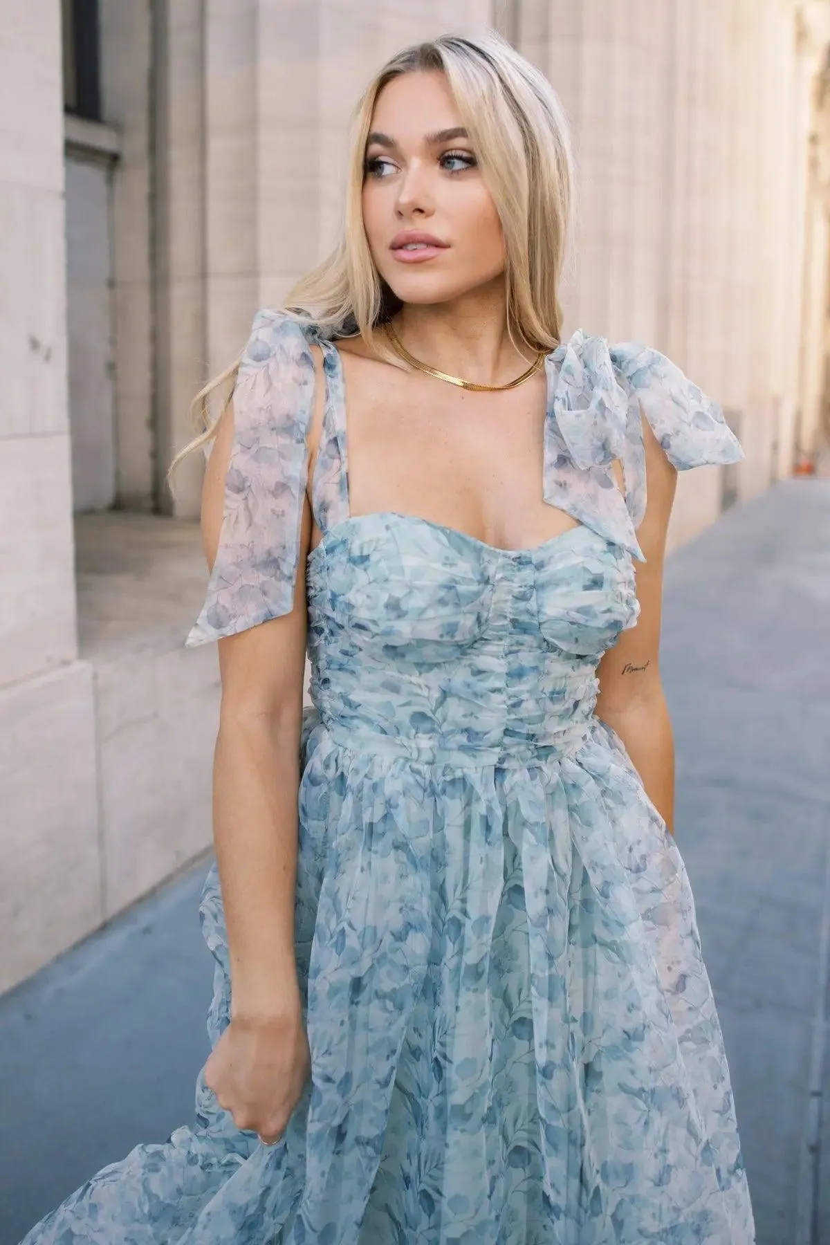 Sweet Serenade Green Floral Corset Dress - Final Sale