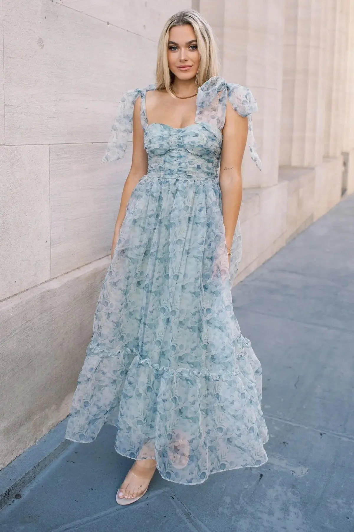 Sweet Serenade Green Floral Corset Dress - Final Sale