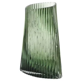 Tall Green Twisted Glass Vase Tall Green Twisted Glass Vase