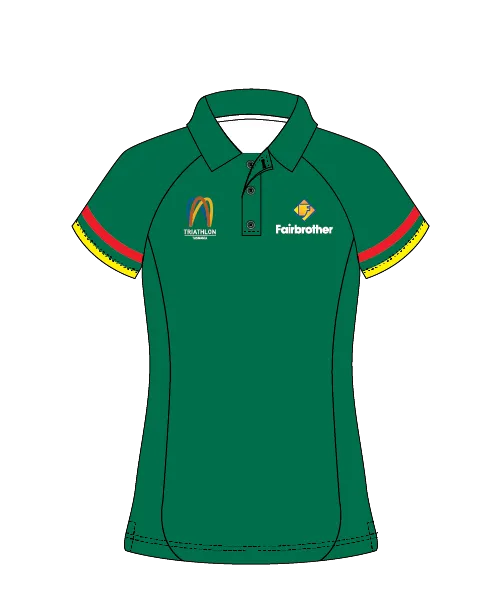 Tri Tas Women's Raglan Polo - Green