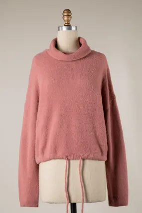 TURTLENECK WAIST DRAWSTRING SOFT KNIT SWEATER 1 PACK TURTLENECK WAIST DRAWSTRING SOFT KNIT SWEATER 1 PACK