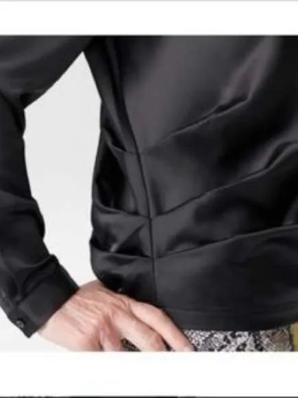 Universal Standard Size M (18/20) Black Satin Shirt NWT