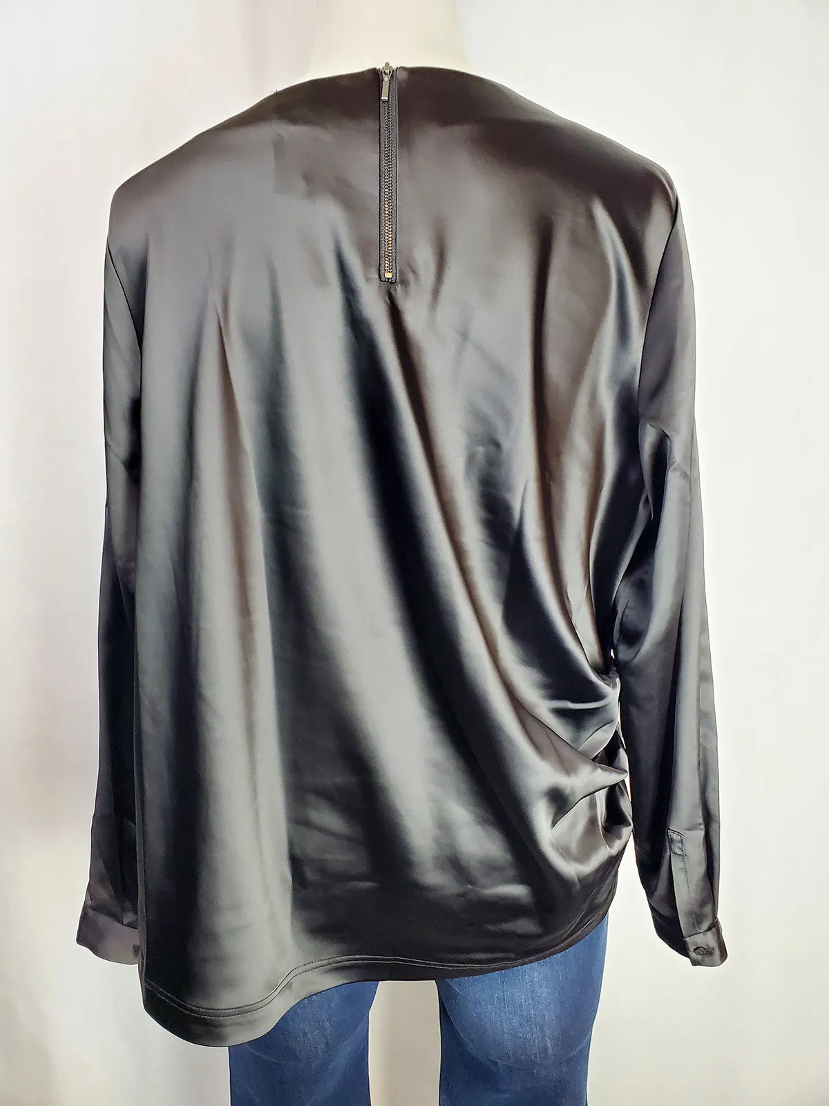 Universal Standard Size M (18/20) Black Satin Shirt NWT