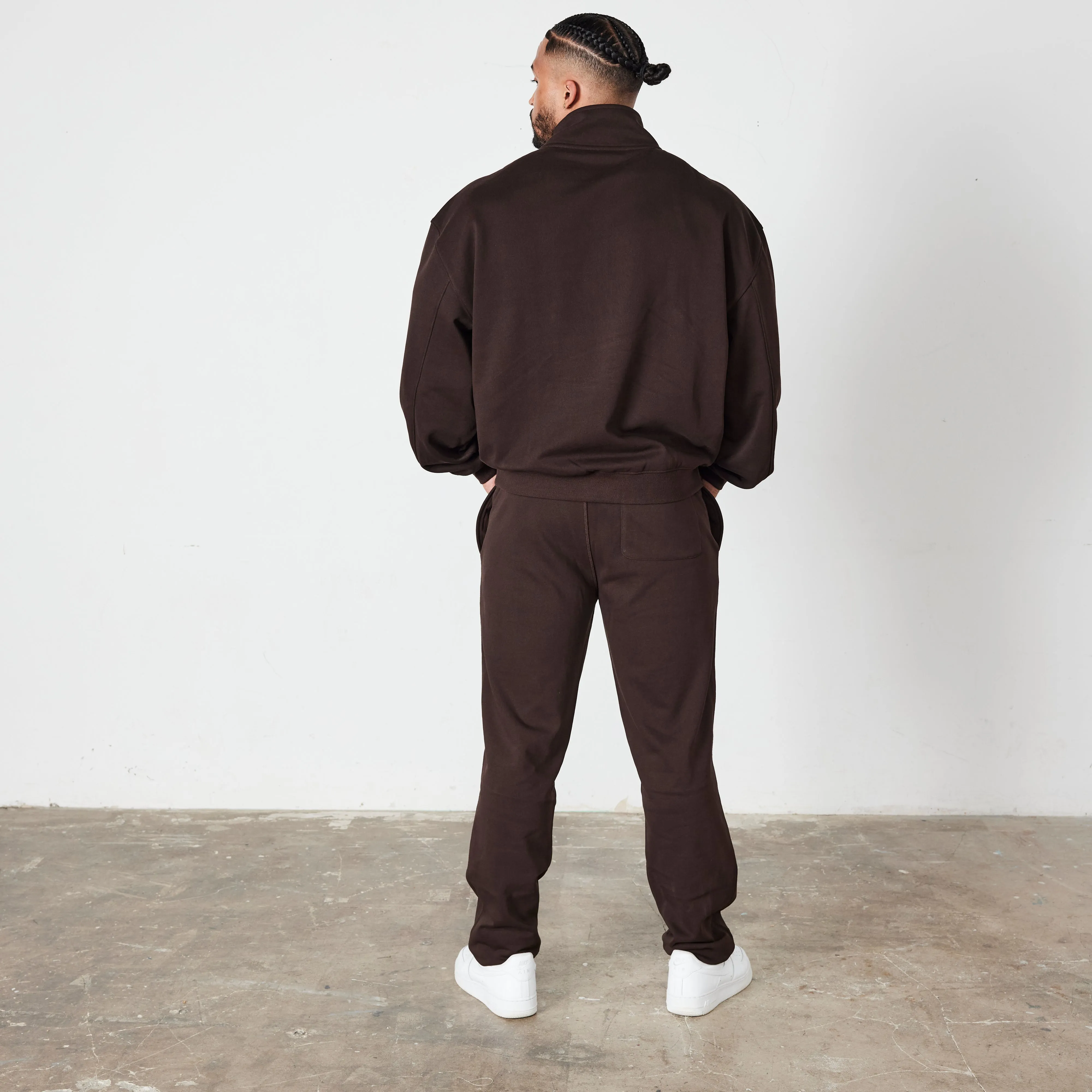 Vanquish Coffee Brown Signature Collection Quarter Zip Sweater