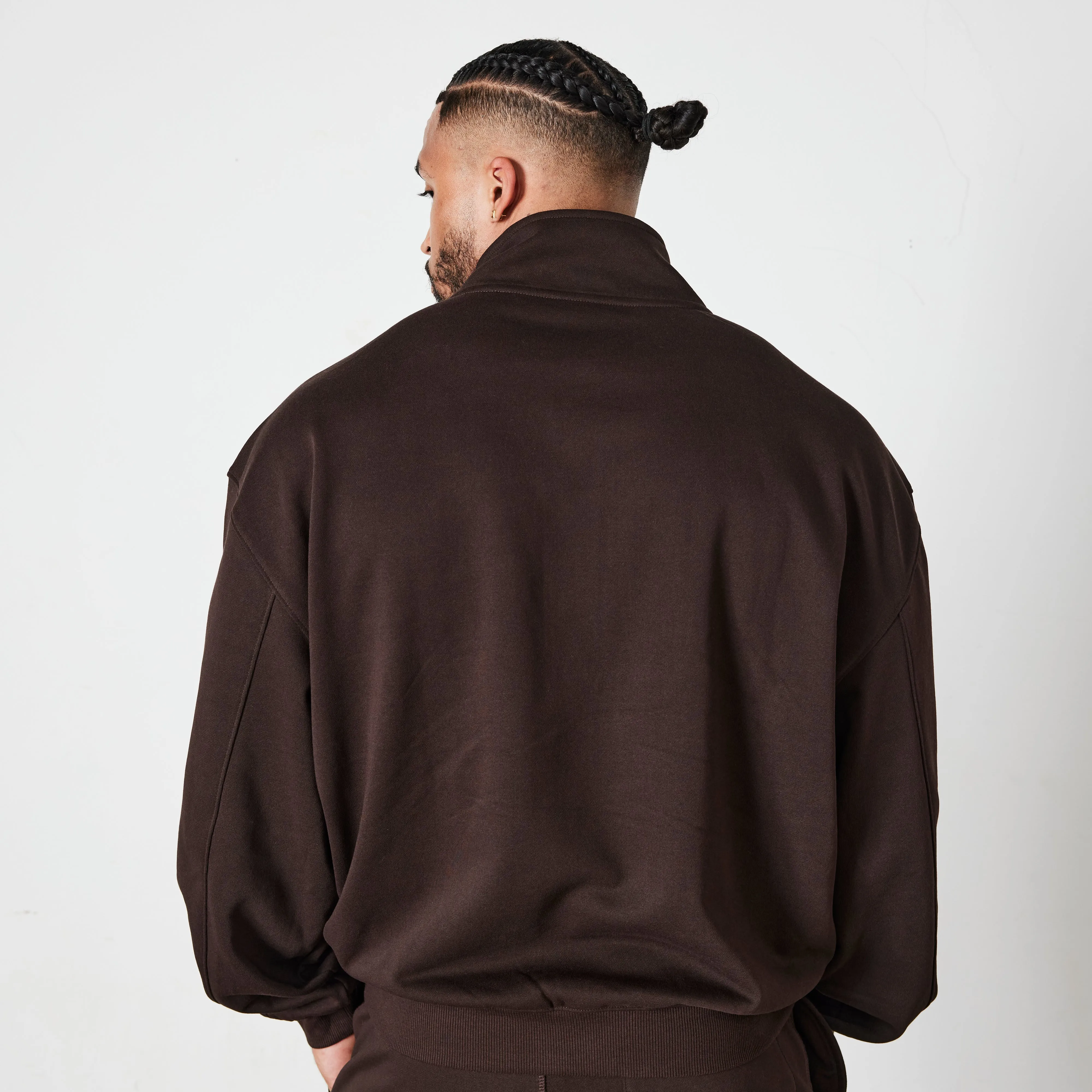 Vanquish Coffee Brown Signature Collection Quarter Zip Sweater