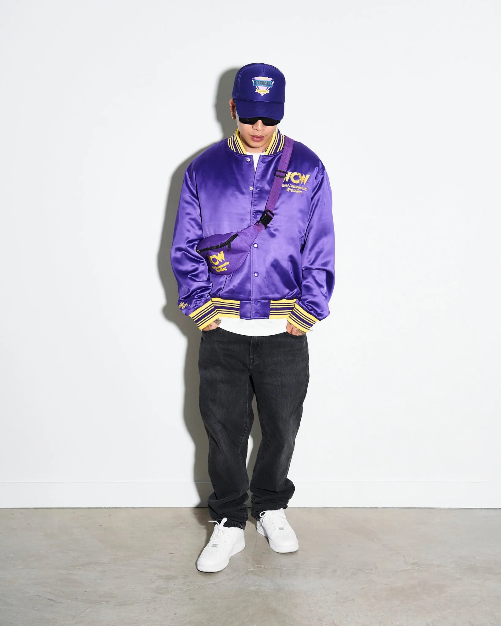 WCW Purple Quilted Satin Jacket