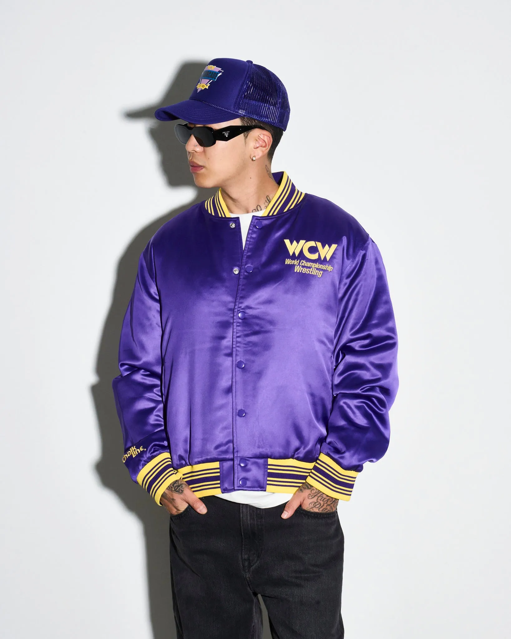WCW Purple Quilted Satin Jacket