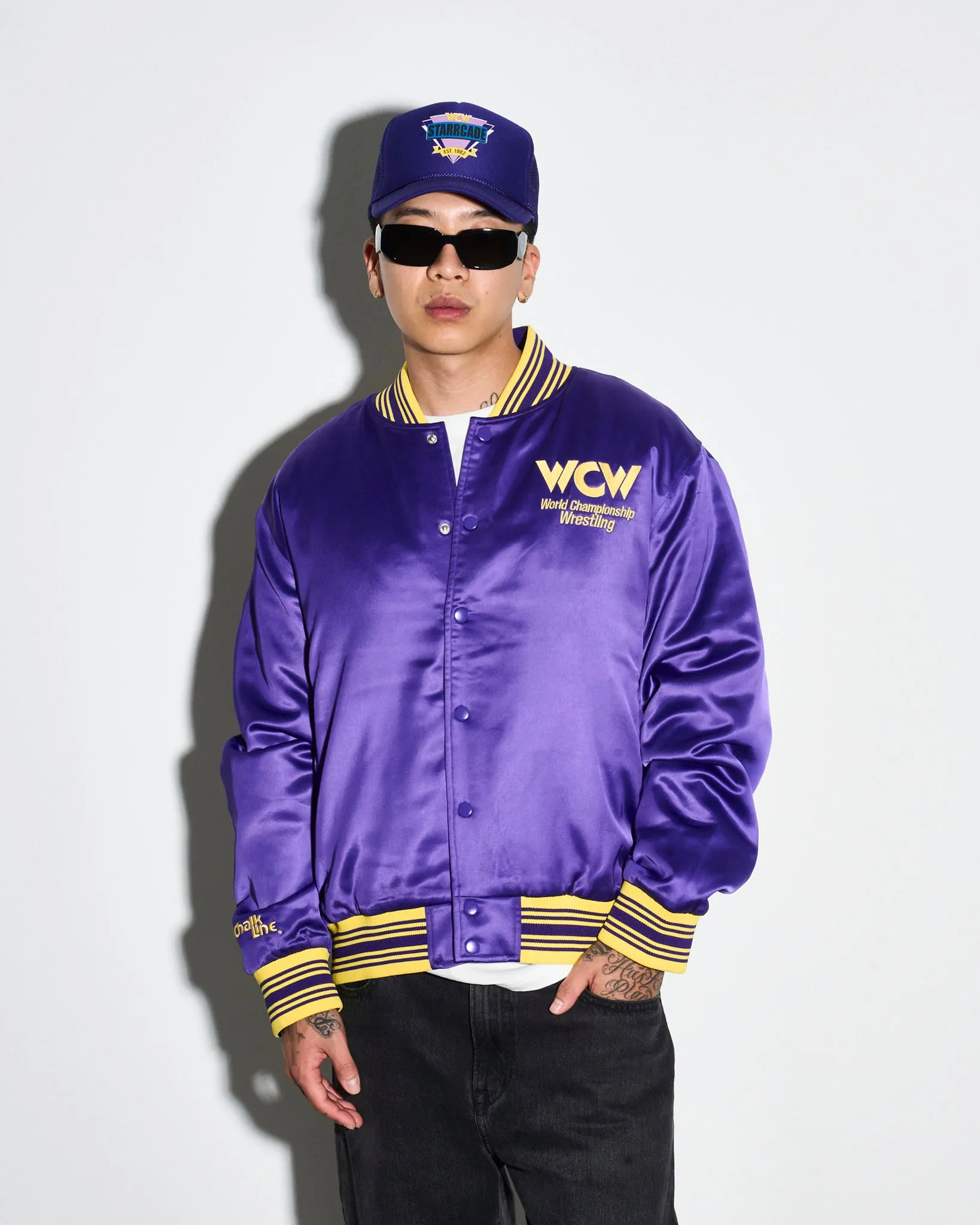 WCW Purple Quilted Satin Jacket