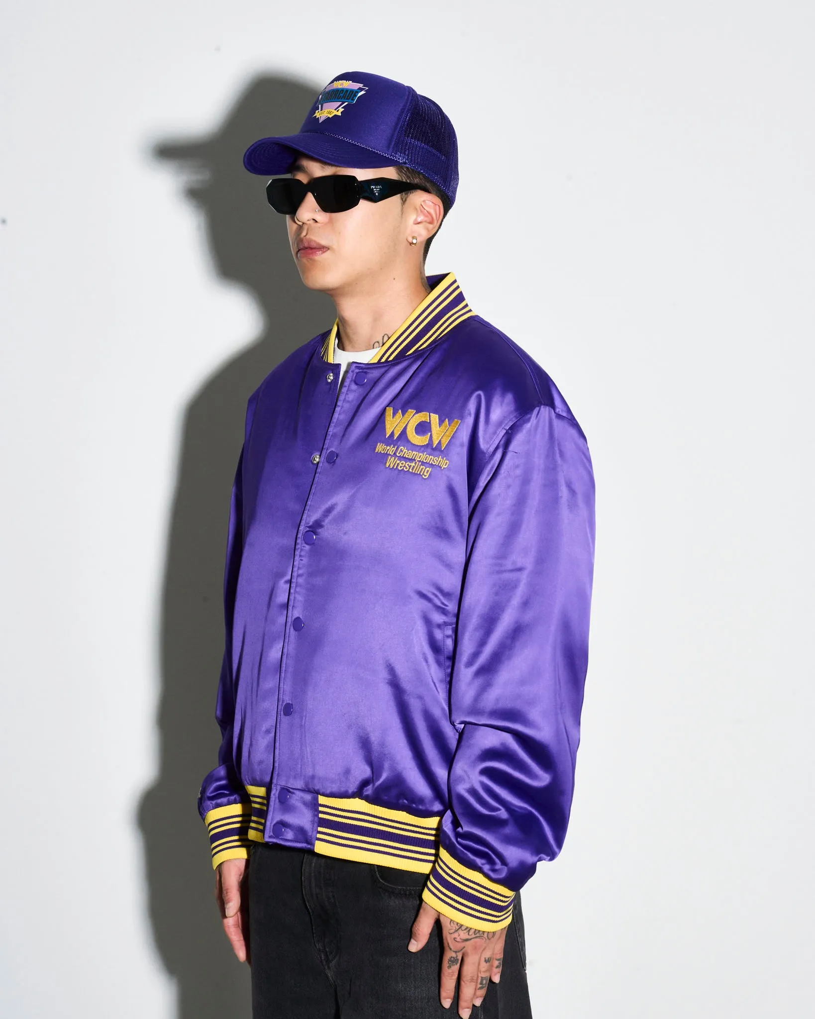 WCW Purple Quilted Satin Jacket