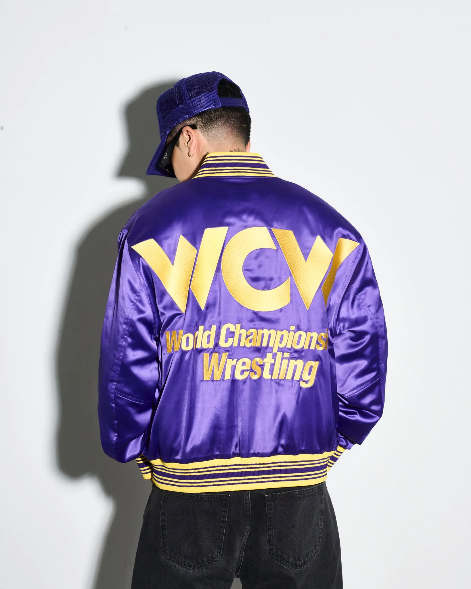 WCW Purple Quilted Satin Jacket