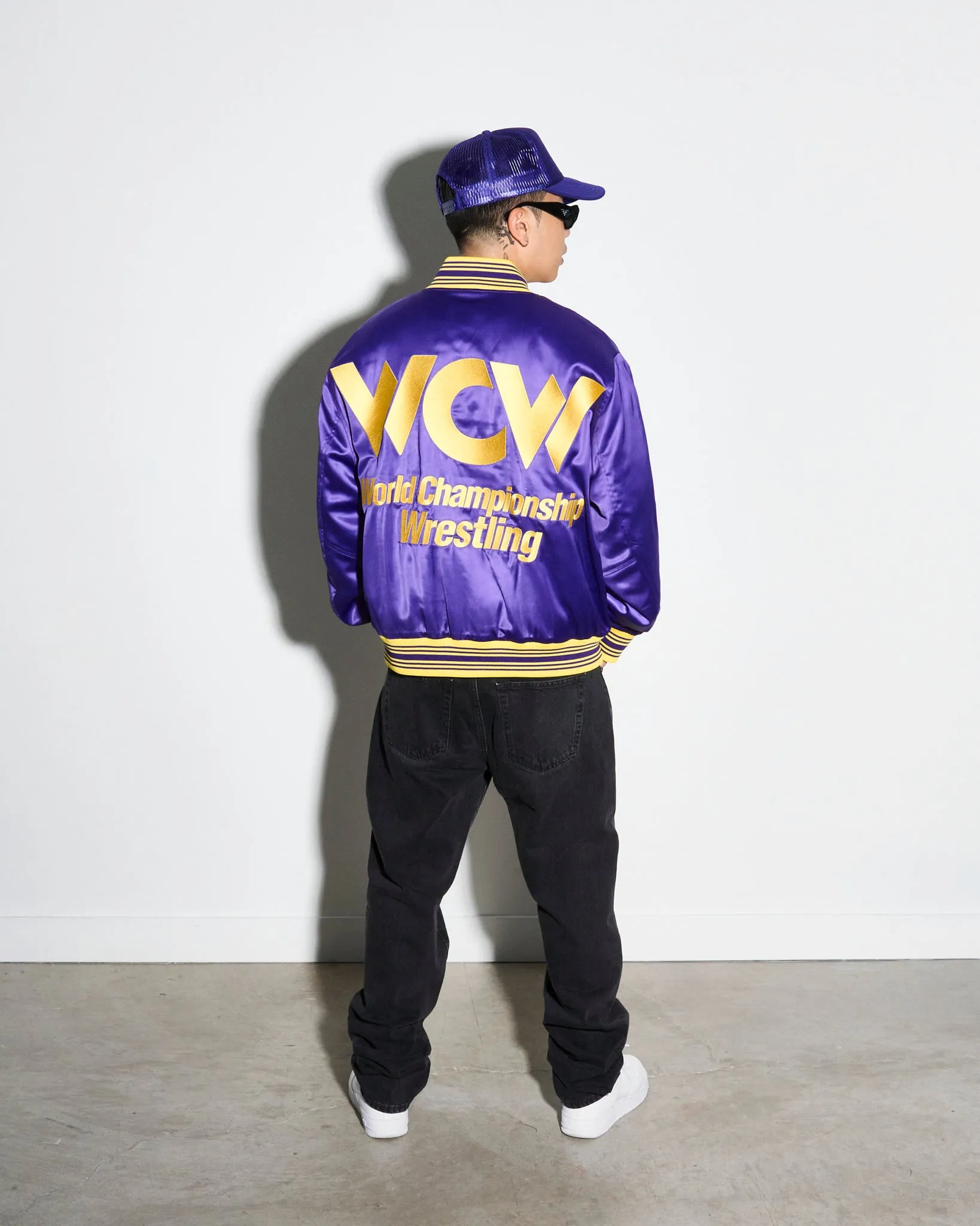 WCW Purple Quilted Satin Jacket