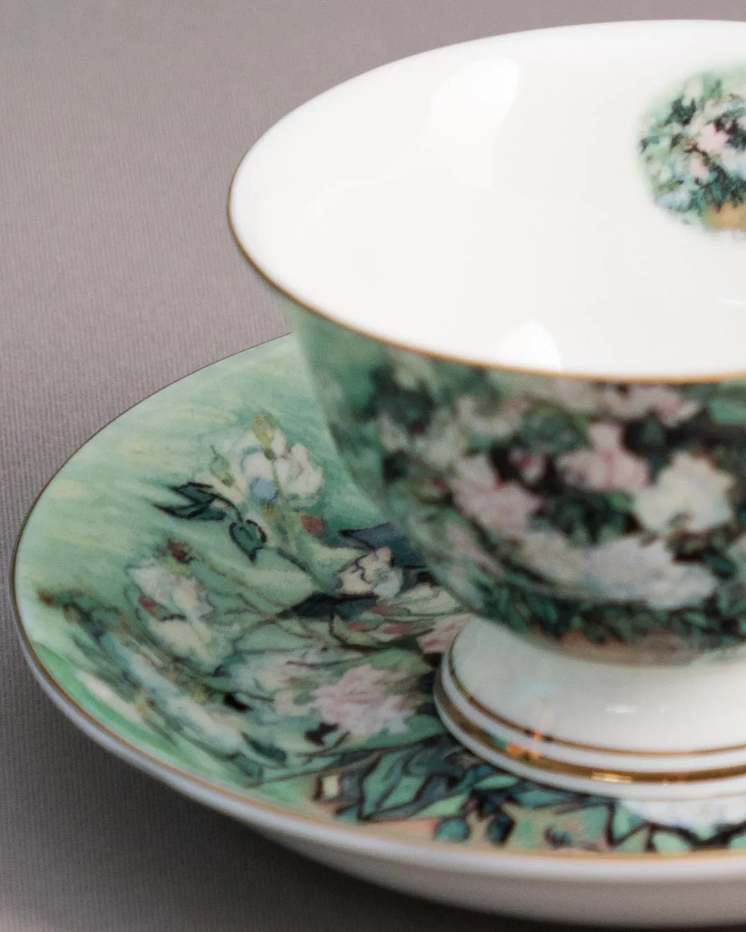 'White Rose' Vincent Van Gogh Painting Cup & Saucer