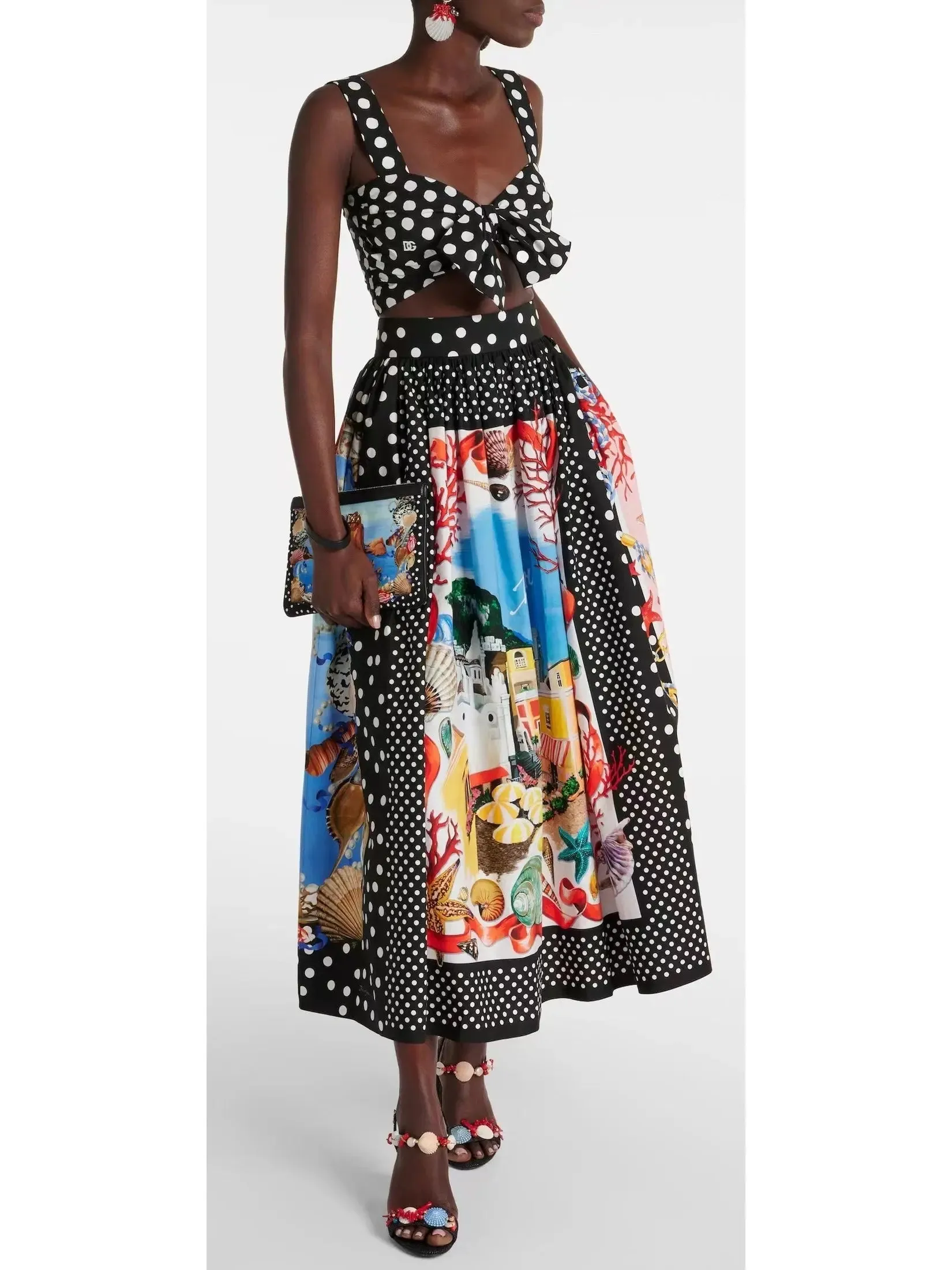 Women’s Capri Printed Cotton Midi Skirt in Multicolor